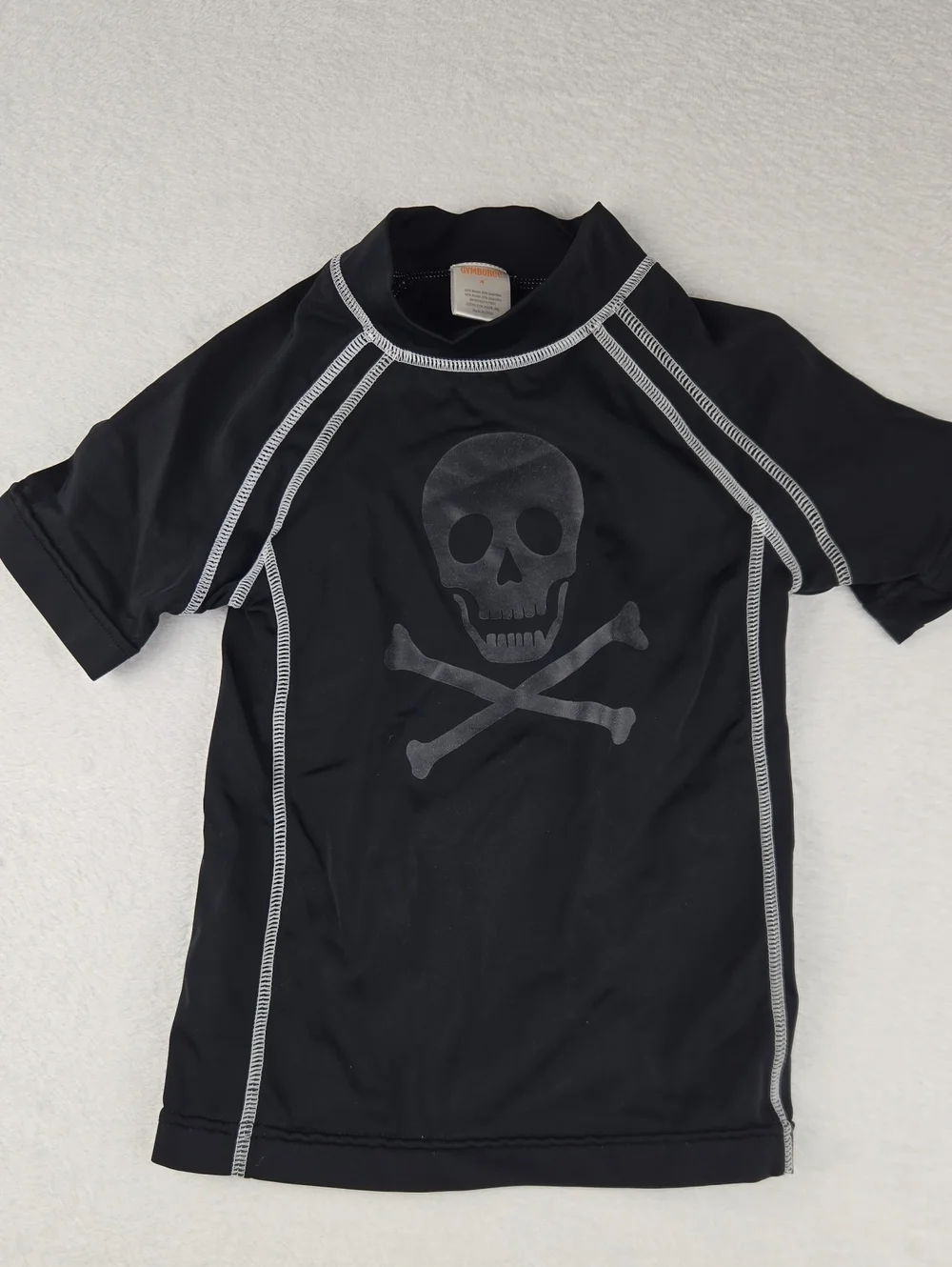 Gymboree Black Skull Swim Shirt Size 4 Rashguard